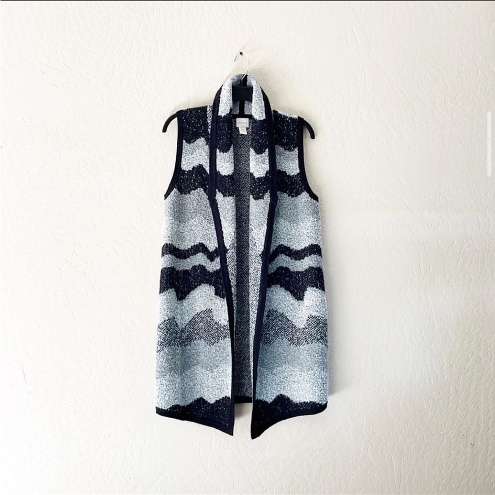 🌿Final Sale Chico’s‎ Black And Gray Knit Sweater Vest